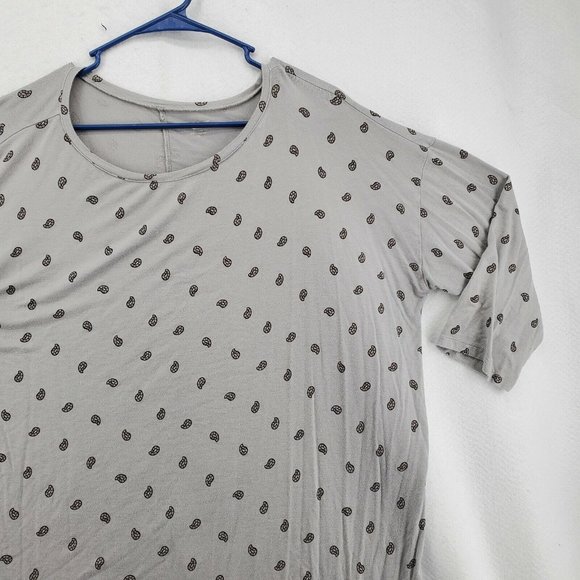 LOFT Outlet Top Women's 3/4 Sleeve Tunic Paisley Design Grey Extra Large - Picture 5 of 11